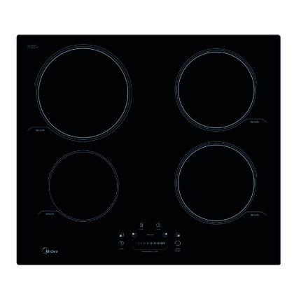 Cooktop 4 Bocas Indução com Painel Touch Slide Control Vidro Preto 220V CYB40P2 Midea